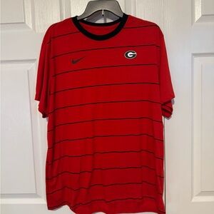 Nike Red and Black Striped Men's Tee